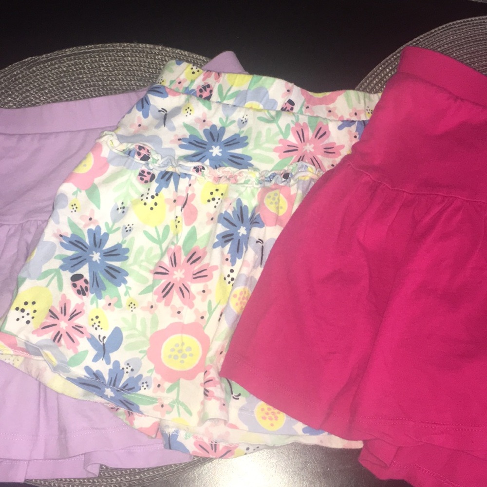 Three girls skirts with built in shorts